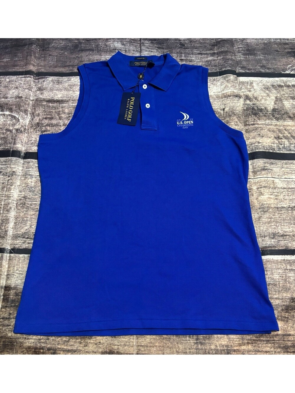 Ralph Lauren Polo Golf Vest Womens Large Classic Fit Cotton Stretch 2015 US Open